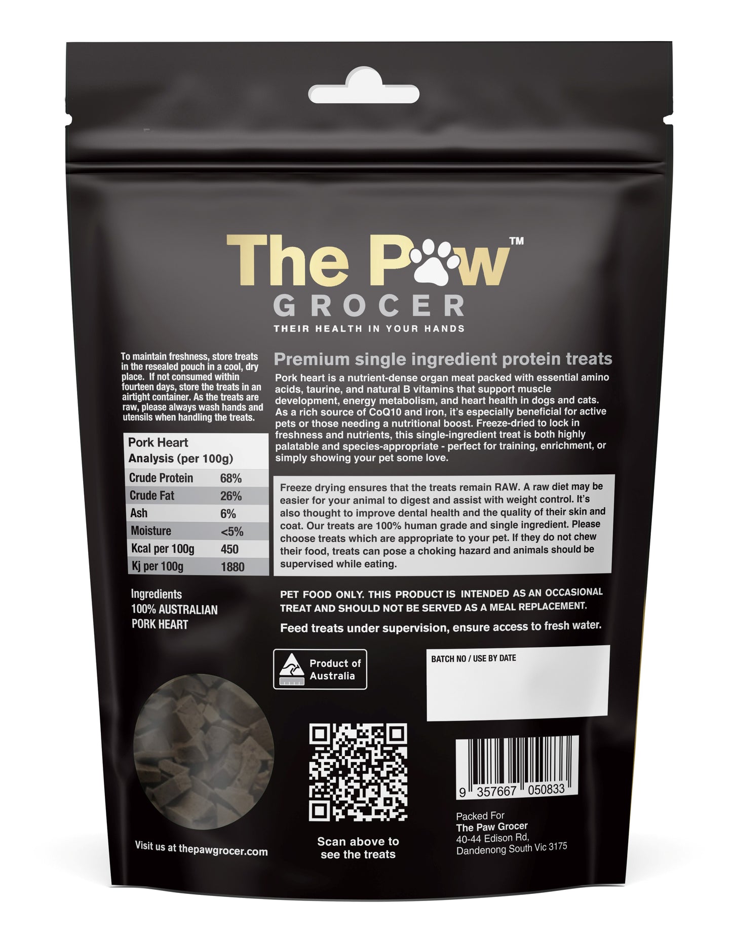 Premium Pork Hearts - 72 grams