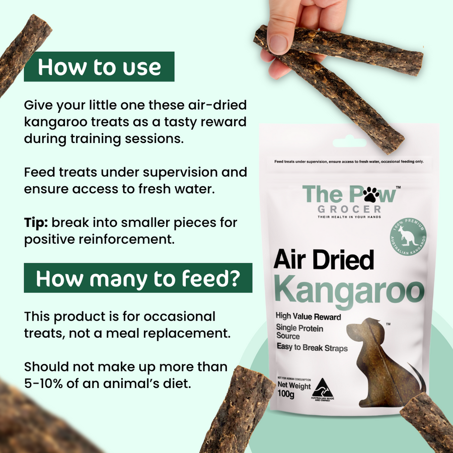 The Paw Grocer Air-Dried Kangaroo Training Straps