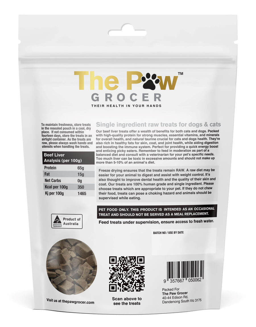 The Paw Grocer Freeze Dried Beef Liver - 90 grams