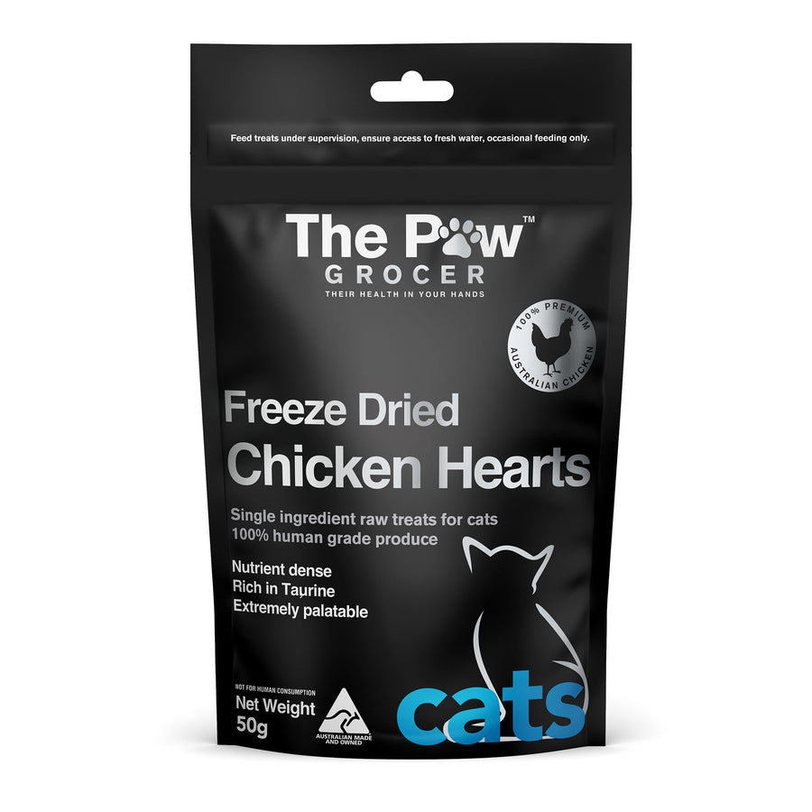 Premium Freeze-Dried Chicken Hearts for Cats - 50g