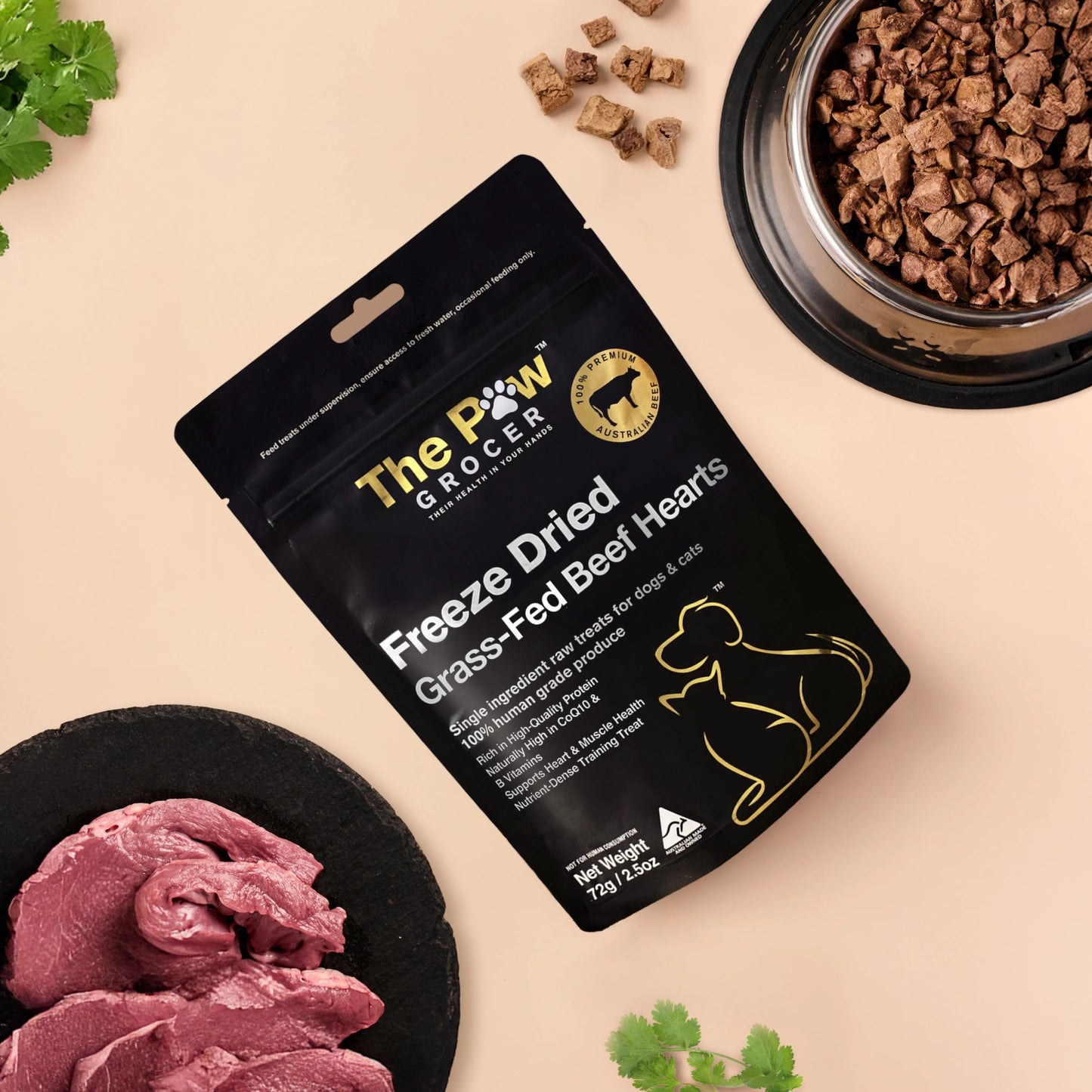 Freeze-Dried Grass-Fed Beef Hearts
