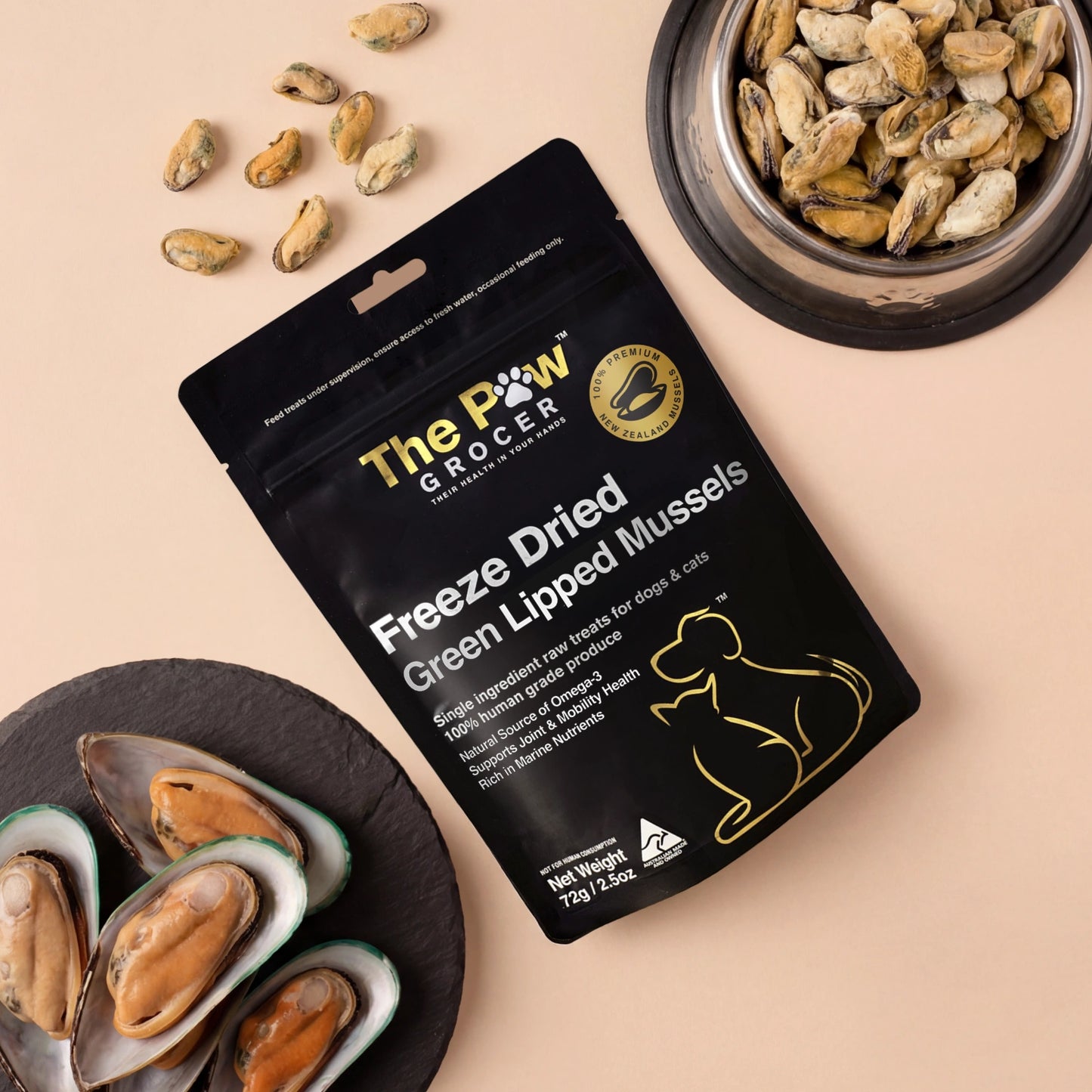 Premium New Zealand Green Lipped Mussels - 72g