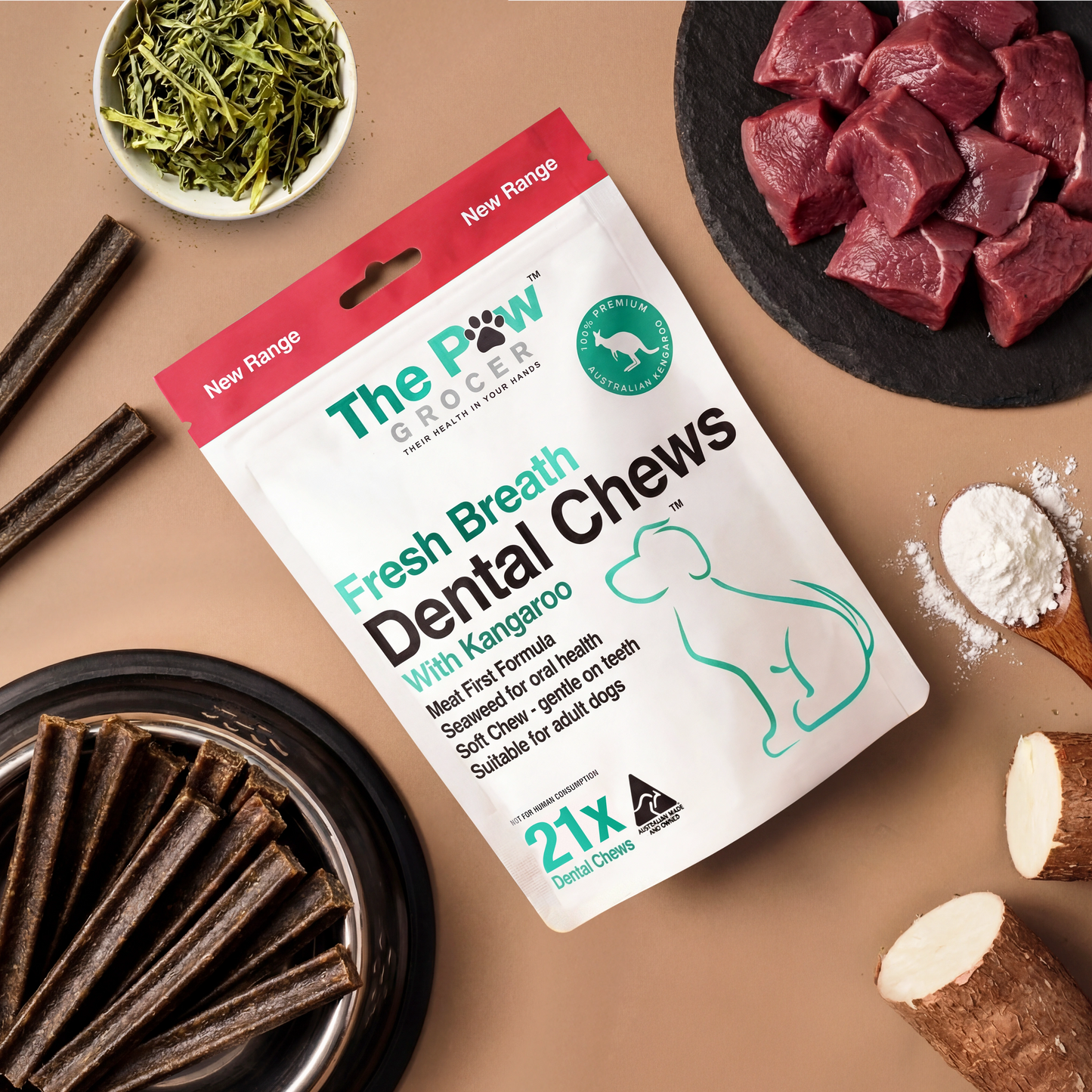 Fresh Breath Dental Chews With Kangaroo (21 Chews)