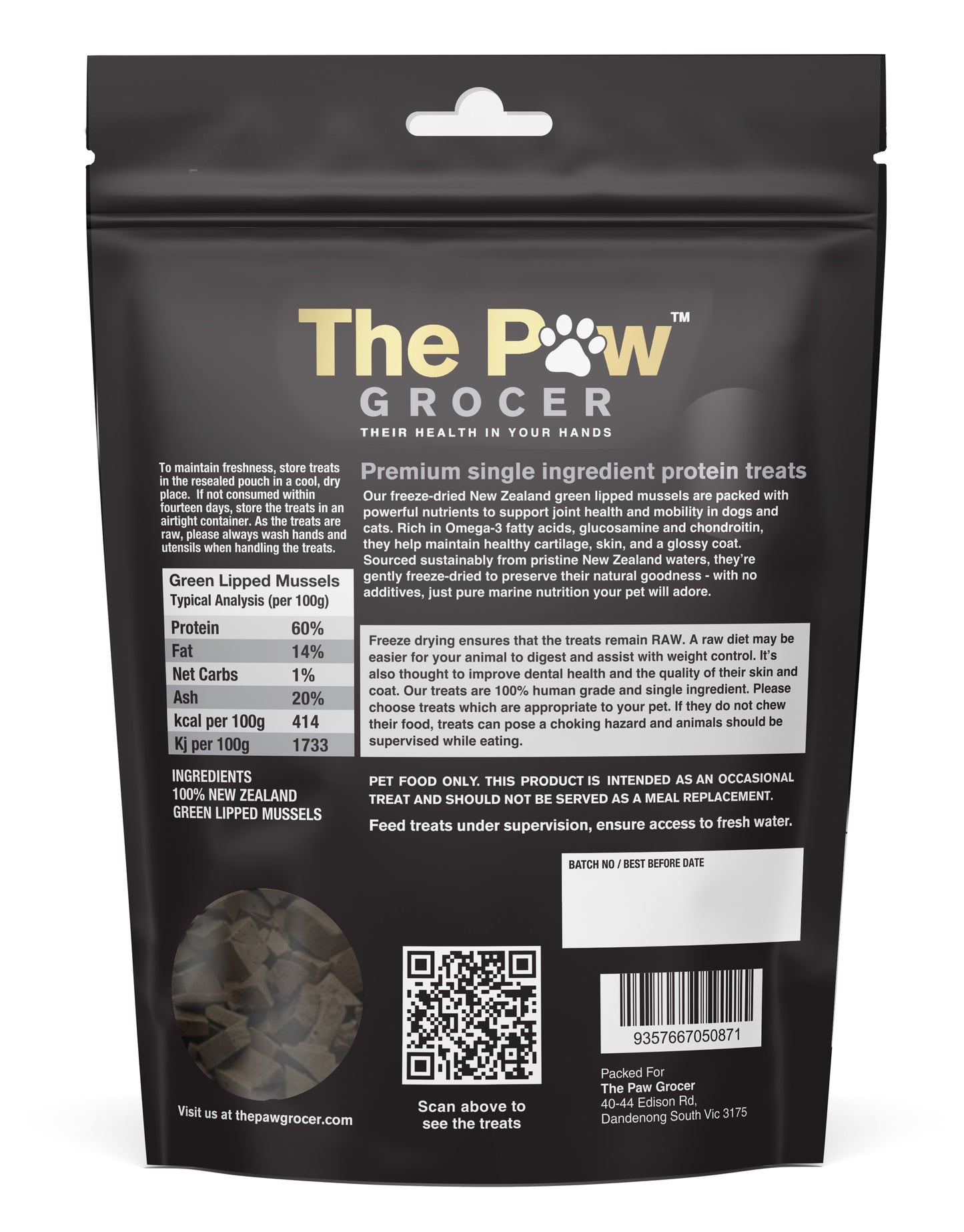 Premium New Zealand Green Lipped Mussels - 72g