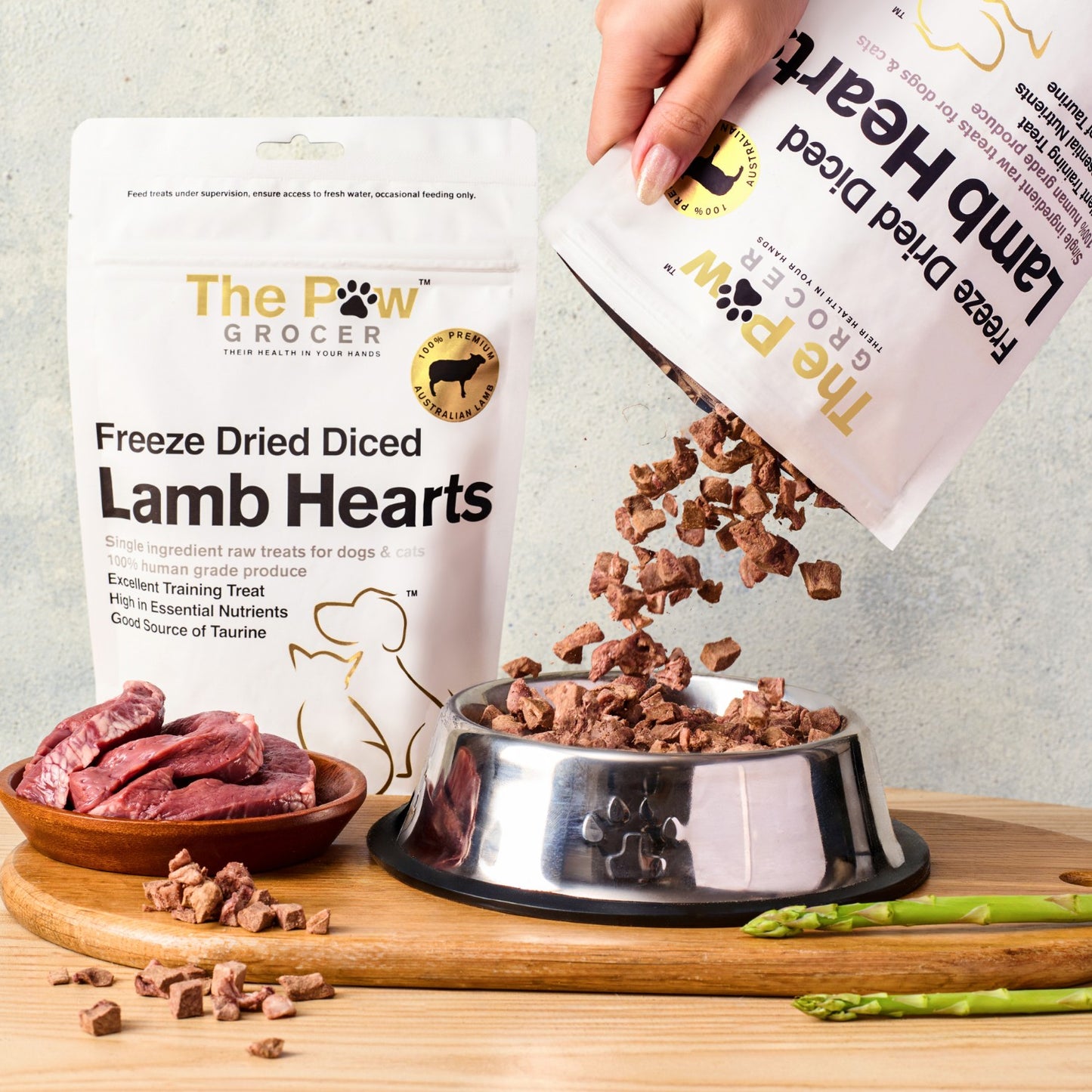 Diced Lamb Hearts - 90 grams