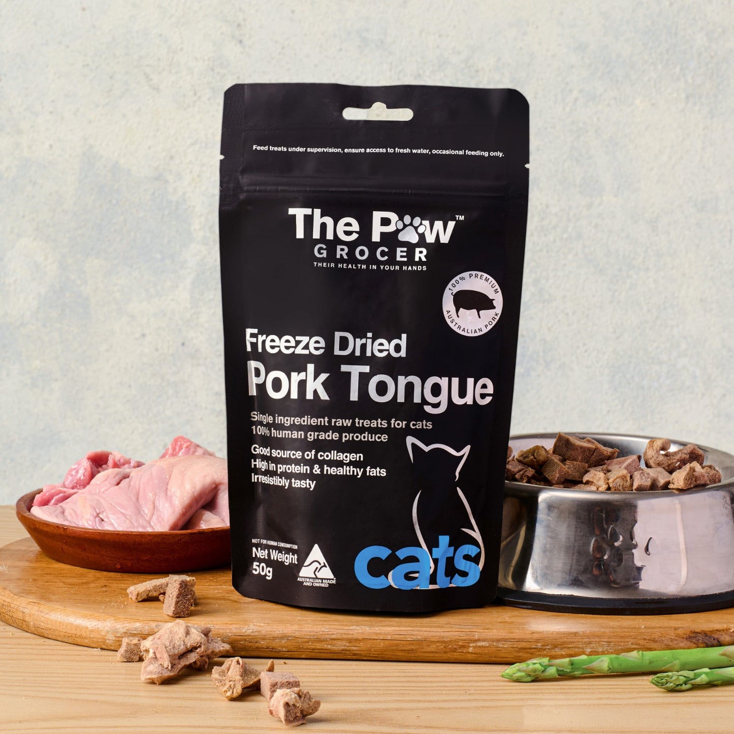 Premium Freeze-Dried Pork Tongue for Cats - 50g