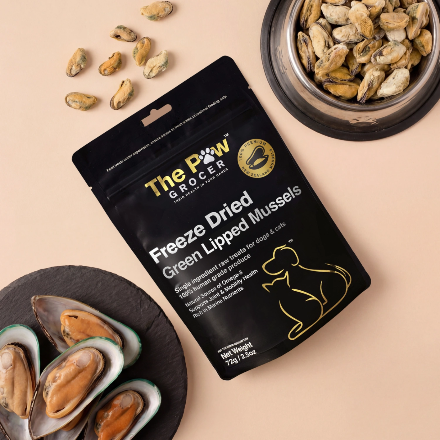 Premium New Zealand Green Lipped Mussels - 72g