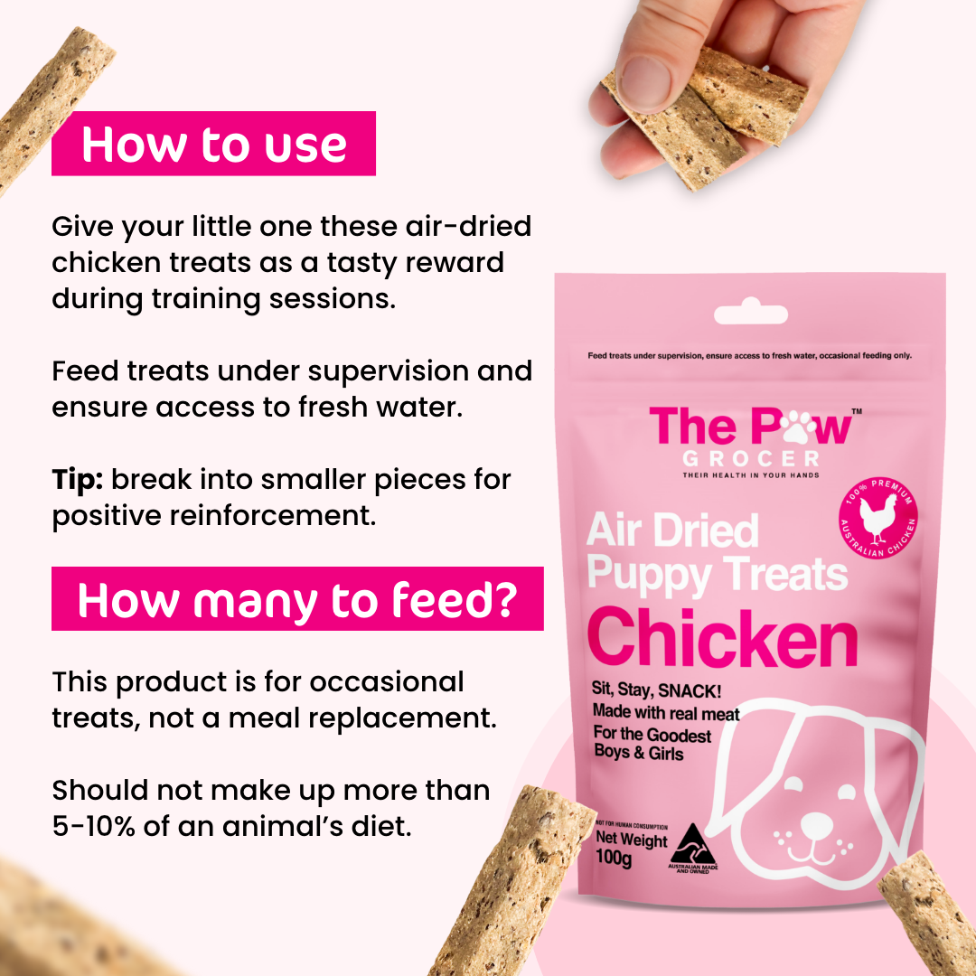 The Paw Grocer Air-Dried Chicken for Puppies Instructions