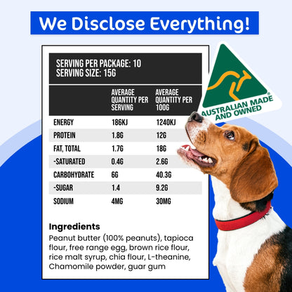 The Paw Grocer Peanut Butter Bedtime Bikkies Nutritional Fact