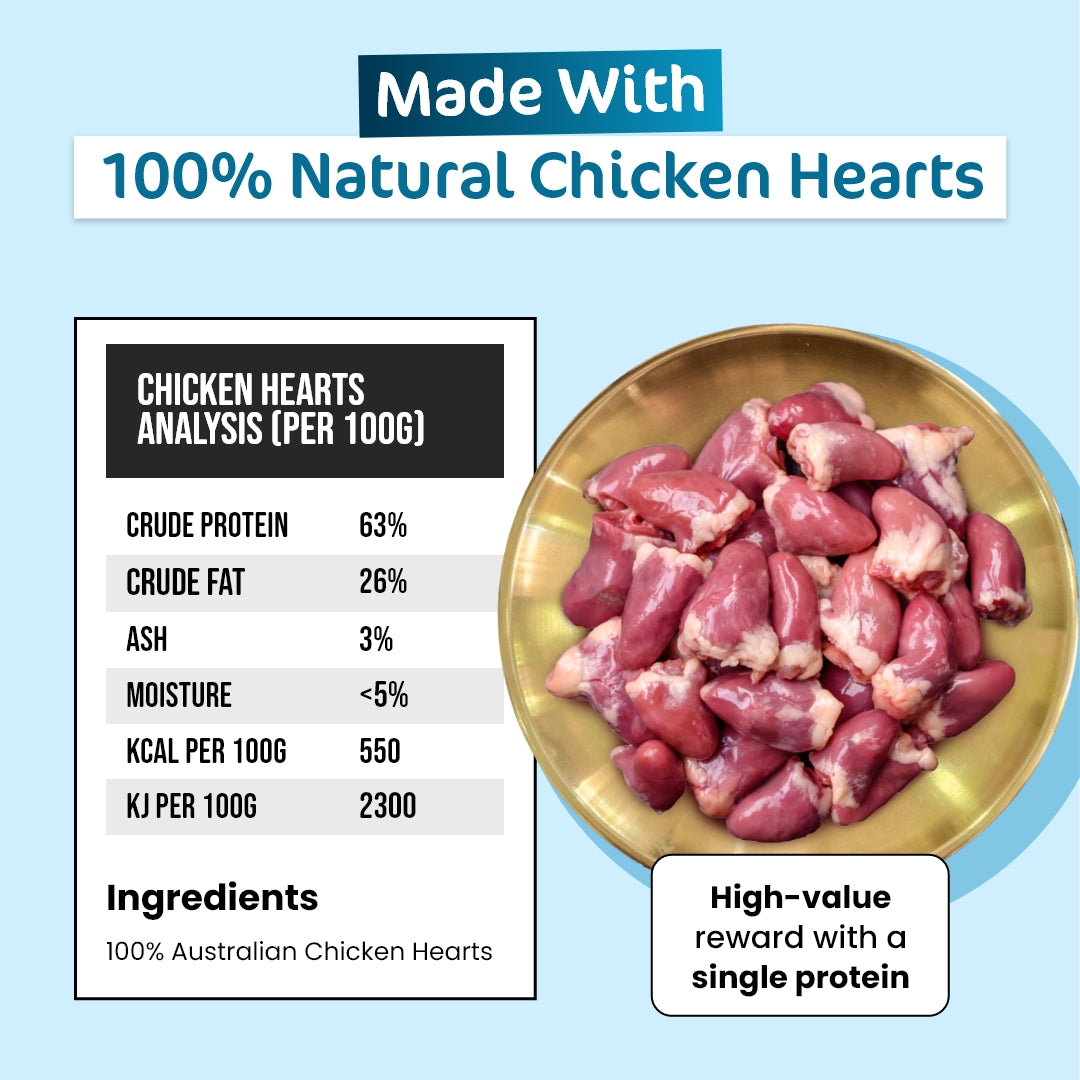 Premium Freeze-Dried Chicken Hearts for Cats - 50g