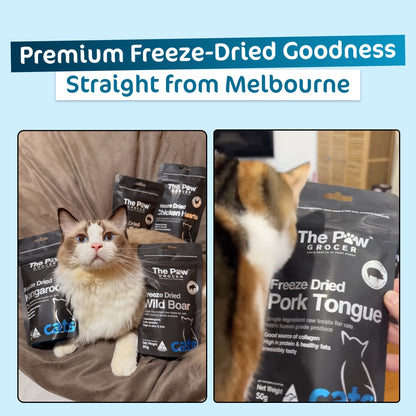Premium Freeze-Dried Pork Tongue for Cats - 50g